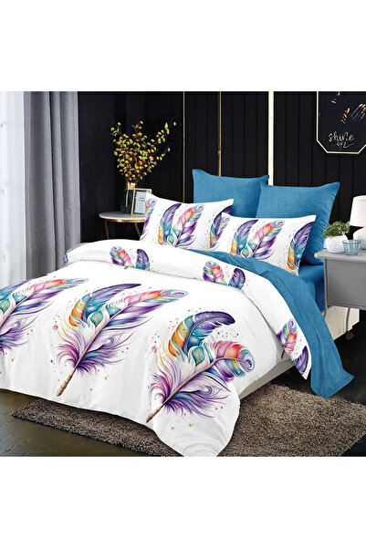 Pucioasa Lenjerie de pat cu elastic 180x200 pentru pat dublu Pucioasa, 6 pies...