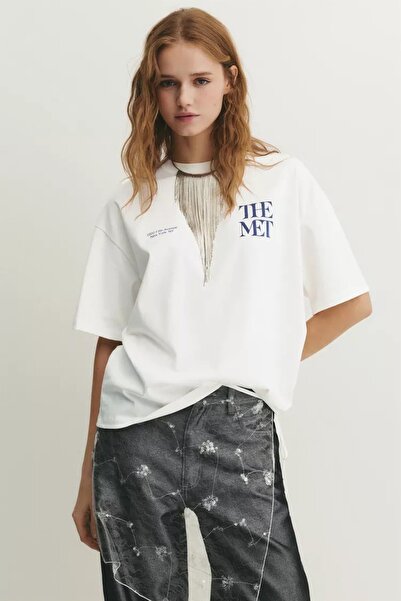 ZAVIXO Tricou de damă supradimensionat cu imprimeu, croială lejeră, țesătură ...