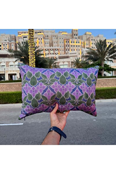 Tohfa Luxe - UAE Bloom – Purple Floral Silk Cushion