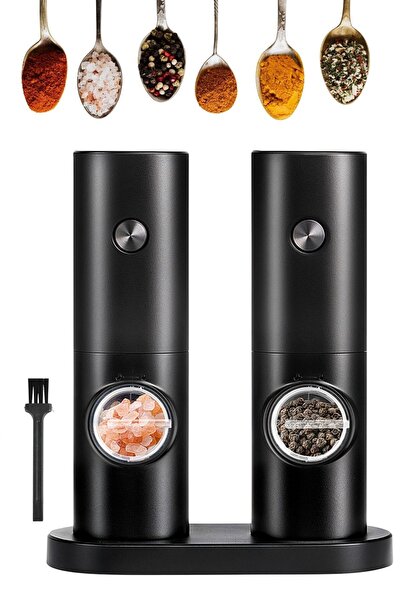 Buffer ® Otomatik Pilli Tuz Karabiber Değirmeni Seti 2’li – LED Işıklı, Stand...