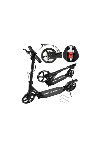 KRUZZEL Hyperion B 26142 Scooter, 20 cm Wheels, Foldable, with Brake and Susp...