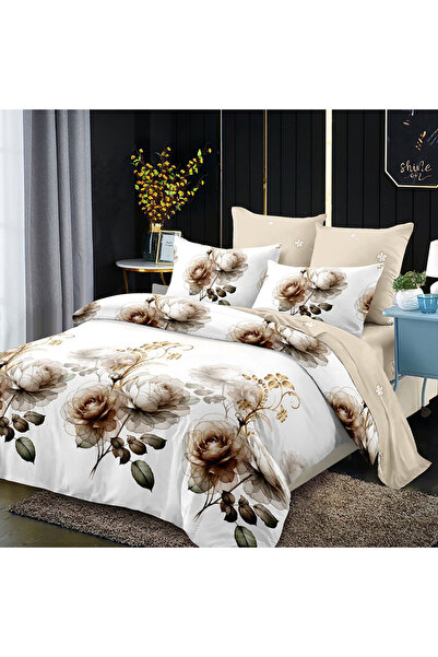 Pucioasa Lenjerie de pat cu elastic 180x200 pentru pat dublu Pucioasa, 6 pies...