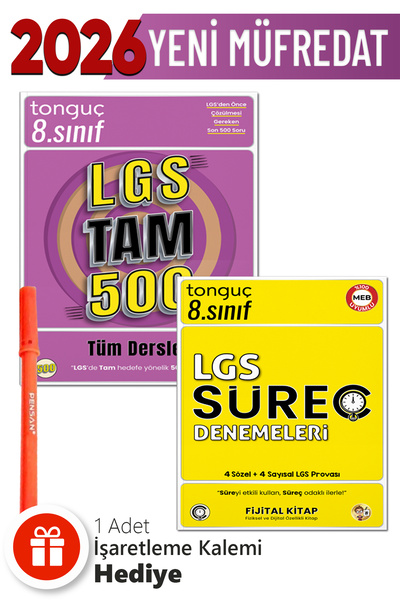 Tonguç Yayınları 8. Sınıf Lgs Tam 500 Soru Bankası +LGS Süreç Denemeleri + He...