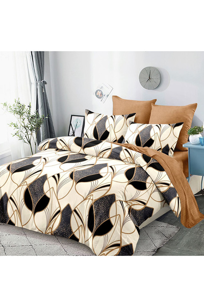 Pucioasa Lenjerie de pat cu elastic 180x200 pentru pat dublu Pucioasa, 6 pies...