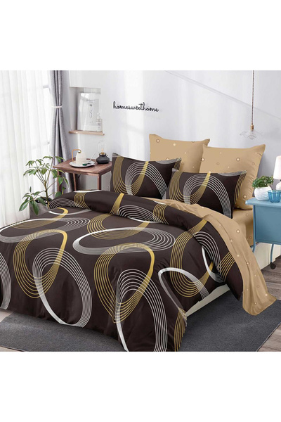Pucioasa Lenjerie de pat cu elastic 180x200 pentru pat dublu Pucioasa, 6 pies...