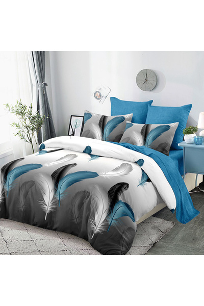 Pucioasa Lenjerie de pat cu elastic 180x200 pentru pat dublu Pucioasa, 6 pies...