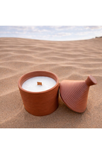 Tohfa Luxe Lume Earth Clay Candle – Handcrafted Soy Wax with Wooden Wick