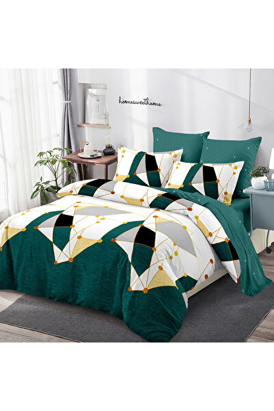 Pucioasa Lenjerie de pat cu elastic 180x200 pentru pat dublu Pucioasa, 6 pies...