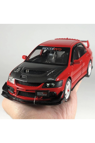 TOYTOPIA Mitsubishi Lancer Evolution EV09 Diecast Model Araba 1:24 Karbon Kap...