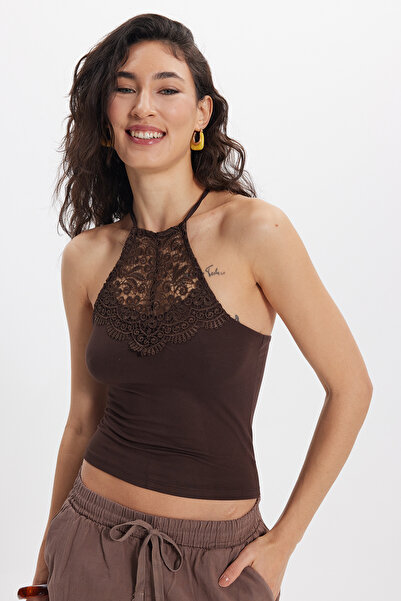 Tudors Γυναικεία μπλούζα σε στενή εφαρμογή, αμάνικη, με λεπτομέρεια στην πλάτ...