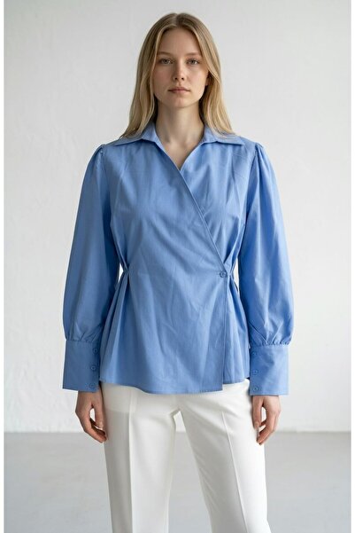 WYNA BOUTİQUE Kruvaze Cut Long Sleeve Women's Shirt