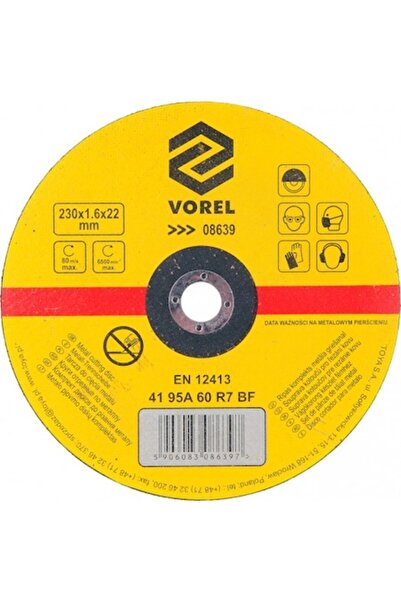 Vorel Disc de tăiere metal 230x22x3.2 mm