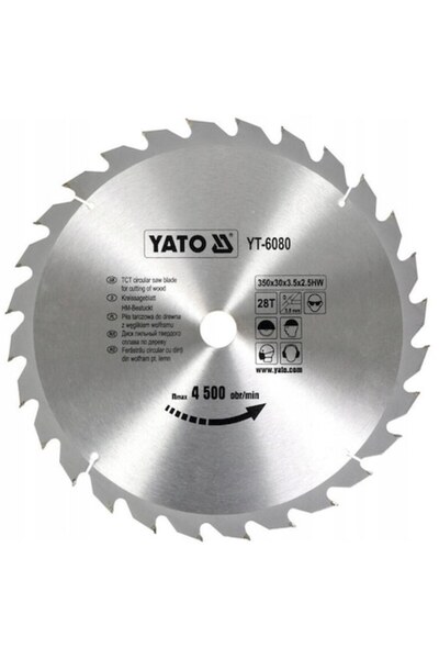 yato Pânză de ferăstrău circular pentru lemn 350X28X30