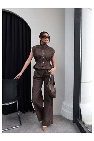 ESRAHELVACI Σετ παντελονιού με γιακά και κουμπωτά κουμπιά