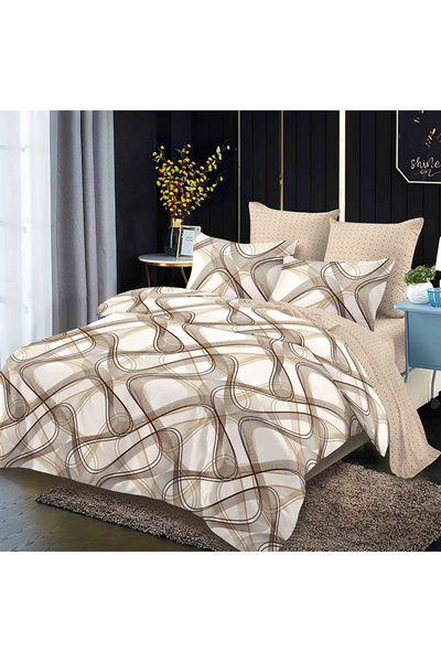 Pucioasa Lenjerie de pat cu elastic 180x200 pentru pat dublu Pucioasa, 6 pies...