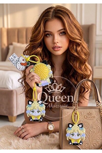 QUEEN AKSESUAR 2 σε 1 Χαριτωμένο anime γάτα κοριτσάκι παιδική χτένα με λουράκ...