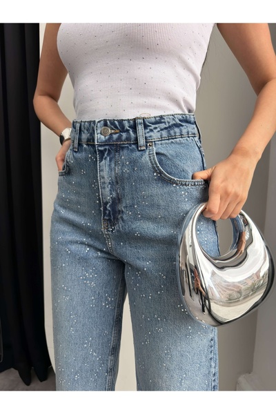 ESRAHELVACI Τζιν Boyfriend με διάσπαρτες πέτρες