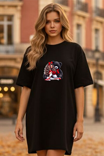 HOFFNUNG Γυναικείο κοντομάνικο μπλουζάκι με λαιμόκοψη Φόρεμα νυχτικό