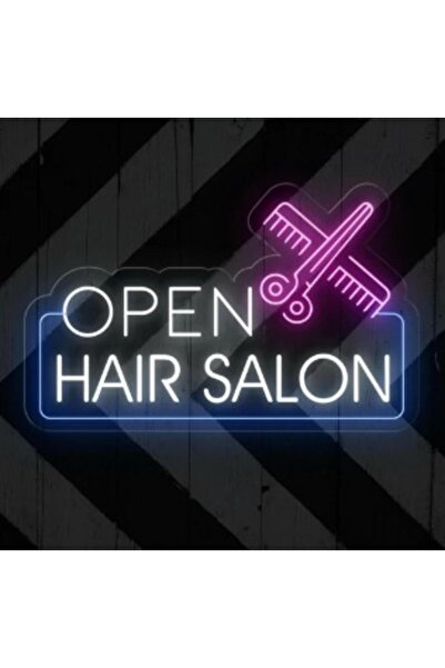 Slasa Open Hair Salon LED Neon Sign 35x45 cm Multicolor Light with 6mm Acryli...