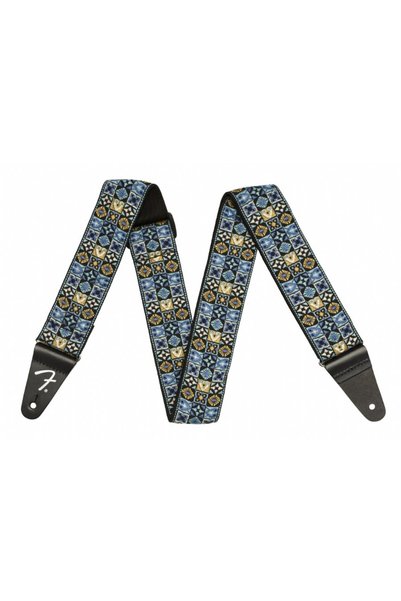 FENDER 0990638073 Festival Mavi Mosaic Gitar Askısı | Dokuma Kumaş, Etnik Mozaik Desenli, Ayarlanabi