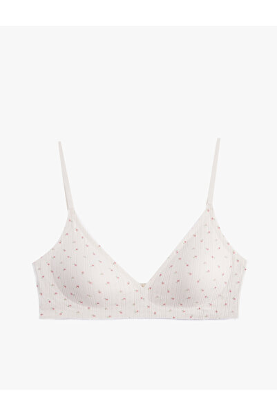 Koton Σουτιέν με βαμβακερή υφή χωρίς ενίσχυση και χωρίς μπανέλες, με λουλουδά...