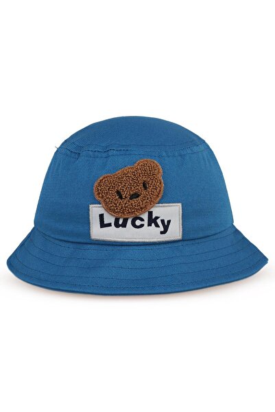 Civil Baby Lucky Bear Nakış 6-18 Ay Erkek Bebek Fötr Şapka - Mavi
