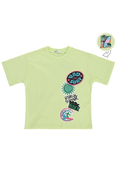 Civil Boys Μπλουζάκι Wawe Rider με στάμπα για 6-9 ετών - Πράσινο