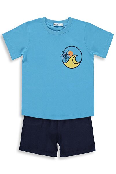 Civil Boys Σετ με στάμπα Sand Wave για παιδιά 2-5 ετών - Μπλε