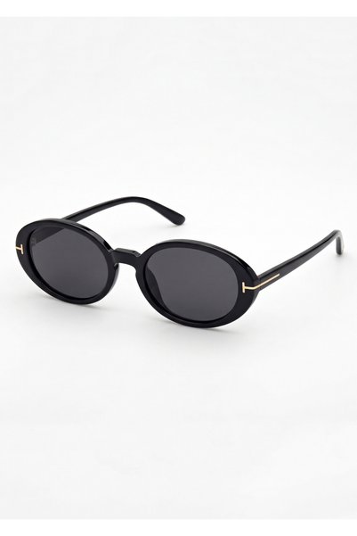 Duke Nickle Women's Black Oval Uv400 Protected Modern Design Sunglasses