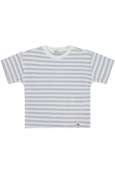 Civil Boys Μπλουζάκι Ζακάρ με ρίγες για 2-5 ετών - Μπλε