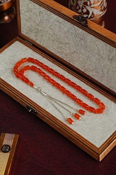 dergah tesbih Ασημένιο Σχέδιο Κάψουλας Μοντέλο Πορτοκαλί Ateş-i Sıkma Κεχριμπ...