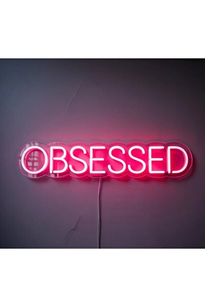 Slasa Obsessed with Style LED Neon Sign 18x39 cm Pink Light with 6mm Acrylic ...