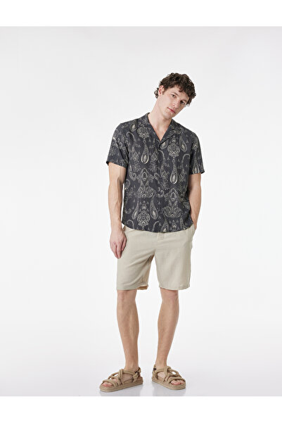 Koton Σορτς Μπέρμουντ Κανονικής Εφαρμογής με Τσέπες και Δέσιμο στη Μέση