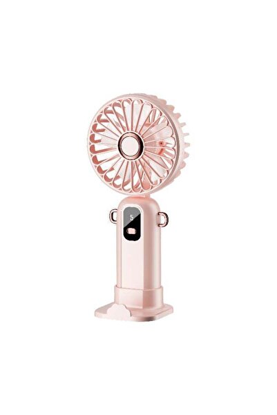 trands مروحة يدوية صغيرة بخمس سرعات مع شاشة LED، بطارية 1200 مللي أمبير وفتحة...