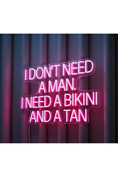 Slasa Bikini and Tan LED Neon Sign 40x50 cm Pink Light with 6mm Acrylic Base ...