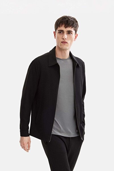 Back And Bond Siyah Regular Fit Jakarlı Diagonel Ceket