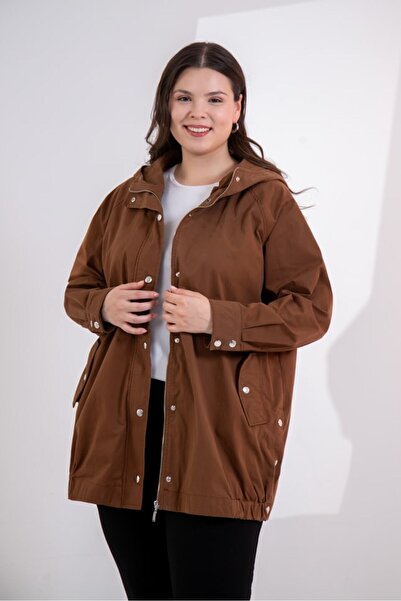 Roxxlen Γυναικείο Παλτό Μεγάλου Μεγέθους με Εσωτερικό Γιλέκο