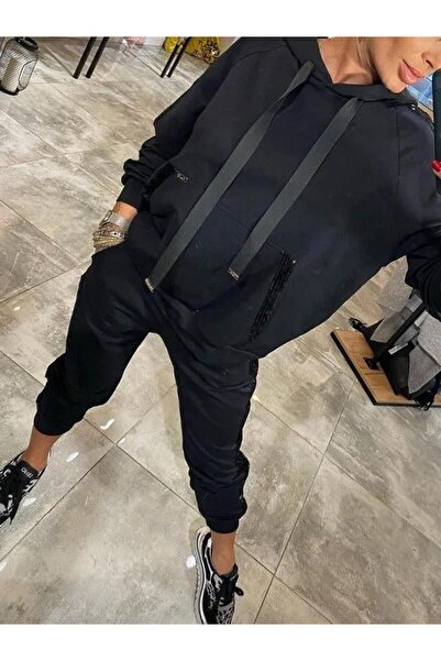 Wear Up Γυναικείο μακρυμάνικο κοστούμι με κουκούλα με λεπτομέρεια από παγιέτε...