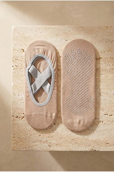 Katia&Bony Γυναικείες κάλτσες Asta Yoga / Pilates καφέ χρώματος