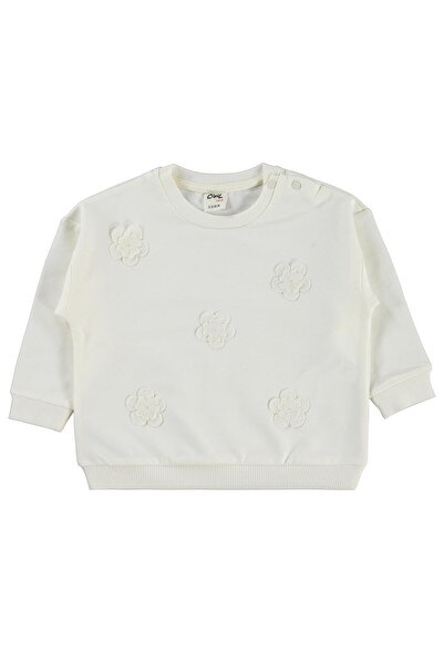 Civil Baby Μεγάλο φορητό φούτερ με λουλούδια για 6-18 μηνών - Εκρού