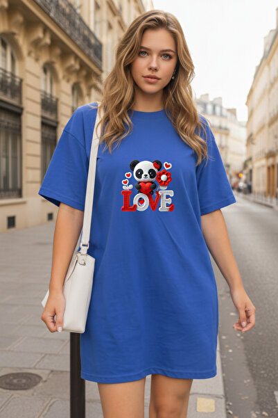 HOFFNUNG Γυναικείο κοντομάνικο μπλουζάκι με λαιμόκοψη Φόρεμα νυχτικό