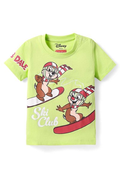 Babyhug Disney تي شيرت من نسيج الجيرسيه ذو الأكمام القصيرة مع رسومات تشيپ آند...