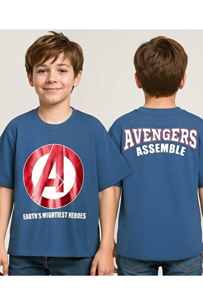 Pine Kids Marvel Single Jersey Knit Half Drop Shoulder Sleeve T-Shirt Front &...