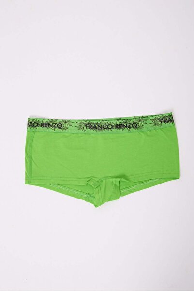 FRANCO RENZO Cotton Lycra Printed Boyshort Set of 3 Women's Panties Green