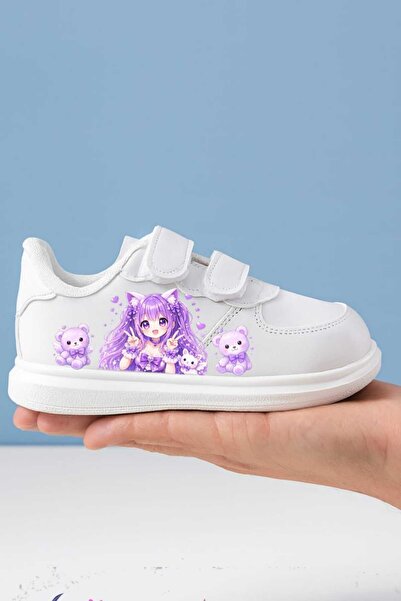 amazoondesing Ljubičaste slatke anime sportske cipele za devojčice sa trakicama