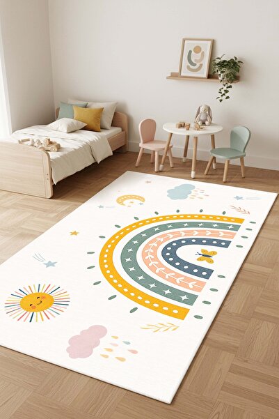 West Home Oyun halısı makinede yıkanabilir kaymaz taban leke tutmaz çocuk oda...