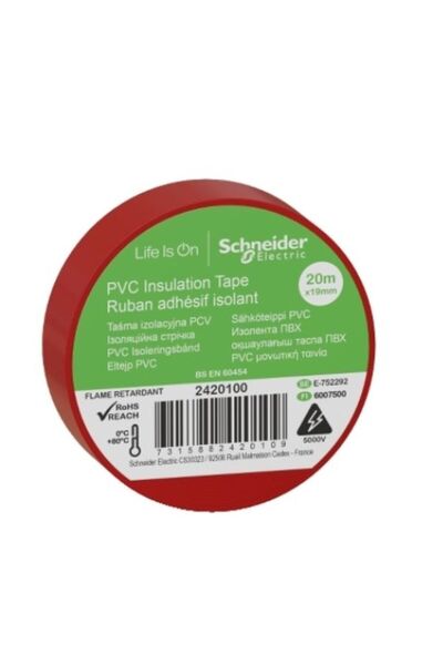 SCHNEIDER 24101000 19MMX20MT KIRMIZI PVC İZOLE ELEKTRİK BANDI