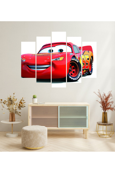 tablomaxtbx 5 Parça Simsek Mcqueen Arabalar Çizgi Film Tema Disney Çocuk Deko...