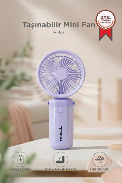 Torima Şarjlı El Vantilatörü Masaüstü Stantlı 3 Kademeli Taşınabilir Mini Fan...