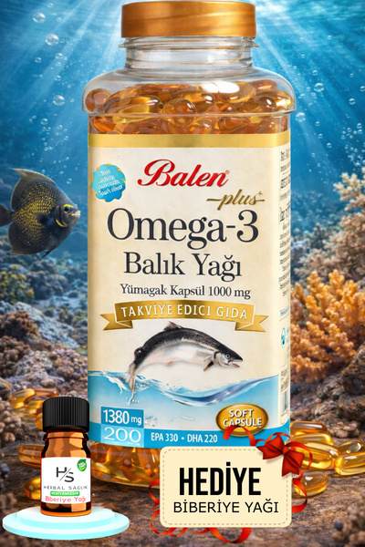 Balen Omega 3 Balık Yağı Yumuşak Kapsül 1380 Mg 200 Adet Takviye Edici Gıda +...